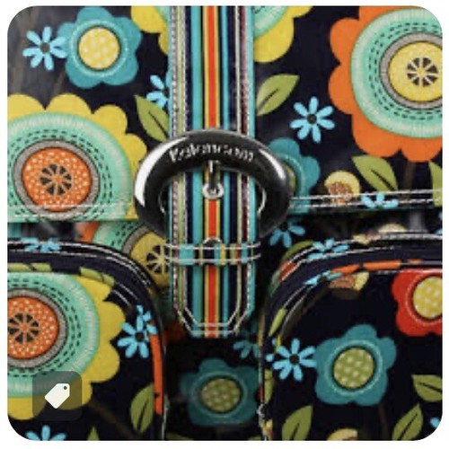 Kalencom Matte Coated Double Duty Diaper Bag Floral Stitches NEW - Picture 2 of 3