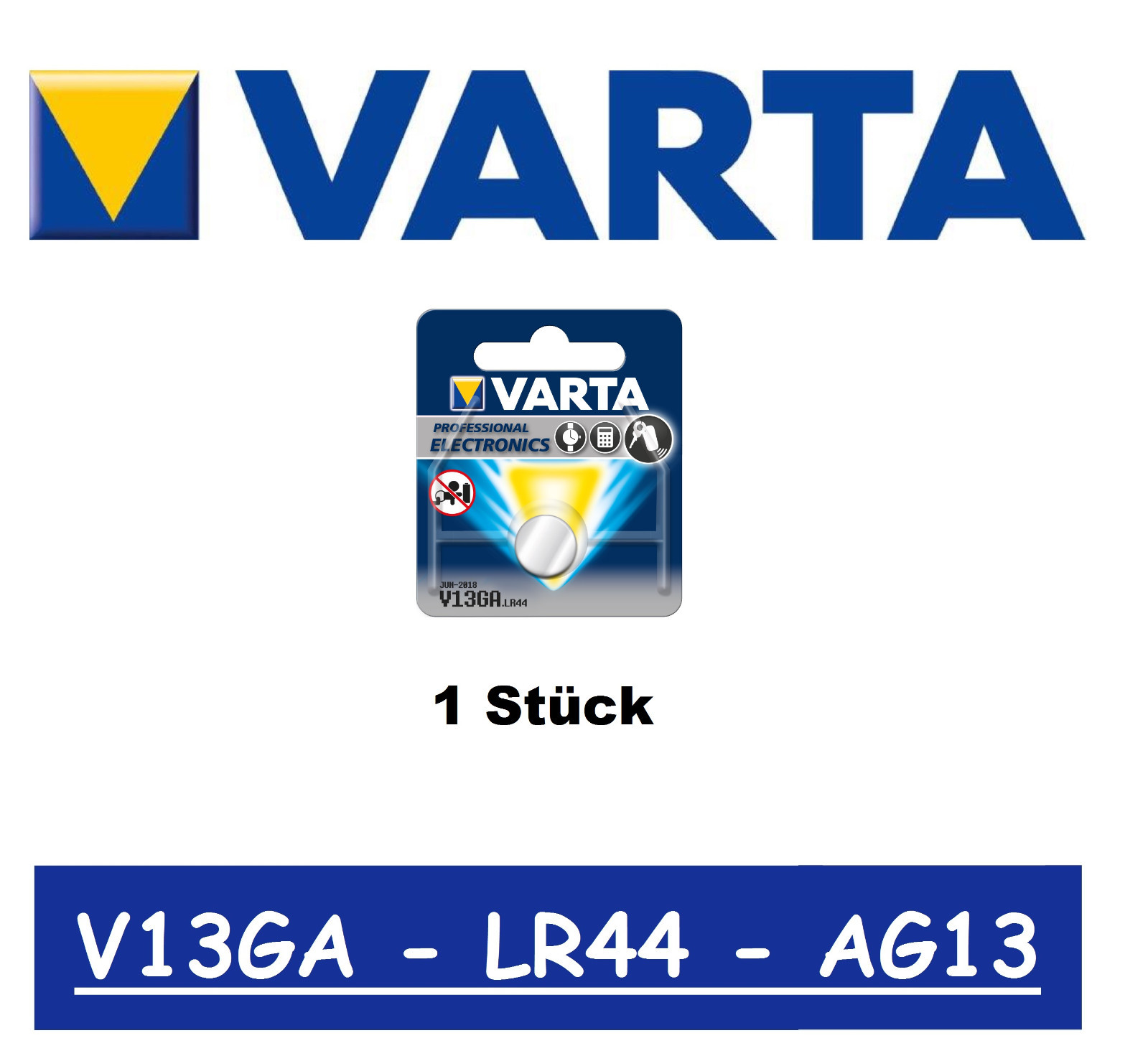 Knopfzelle Bulk Oder Blister Varta Batterie V13Ga 13Ga Ag13 Lr44  1-50Stück