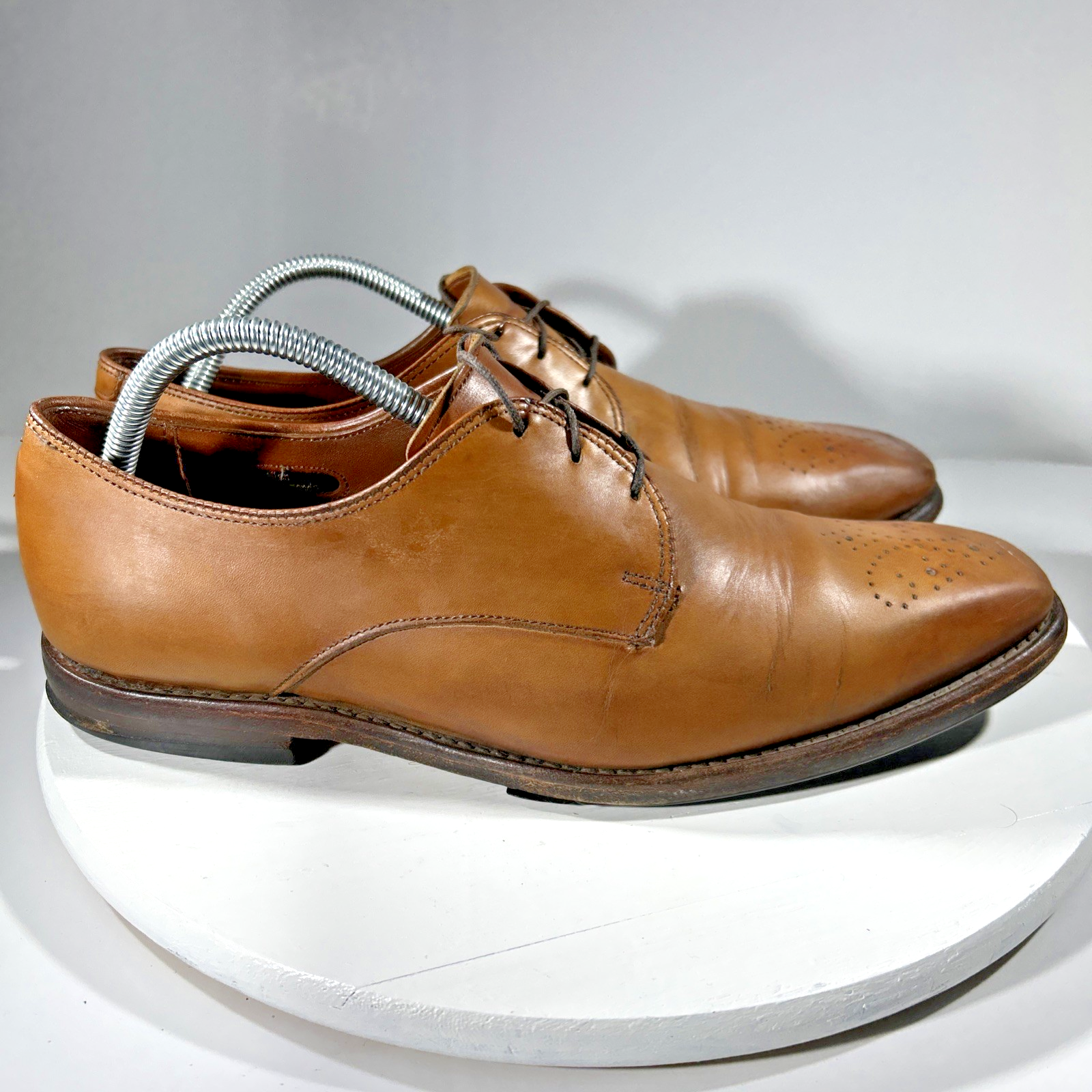 SAOLA Scarpe eleganti Allen Edmonds Flatiron da uomo taglia 9 D in pelle derby medaglione brogue