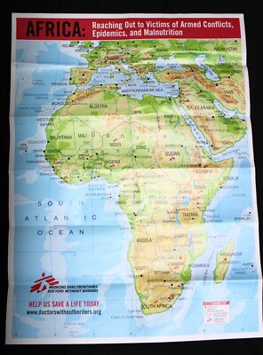 MEDECINS SANS FRONTIERES DOCTORS WITHOUT BORDERS AFRICA MAP 2008