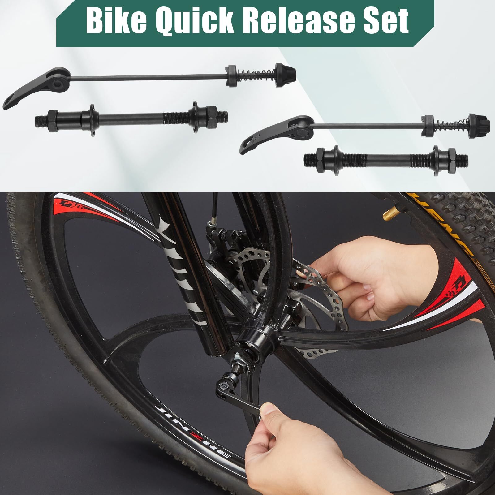 Quick Release Bike Axle Skewer Wheel Hub [1 Pair] Front & Rear Bicycle Axle BMX