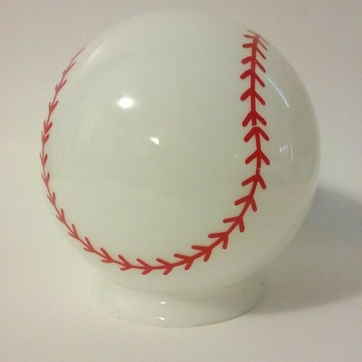 Vtg 6 Baseball Ceiling Glass Globe Light Cover Milk White W