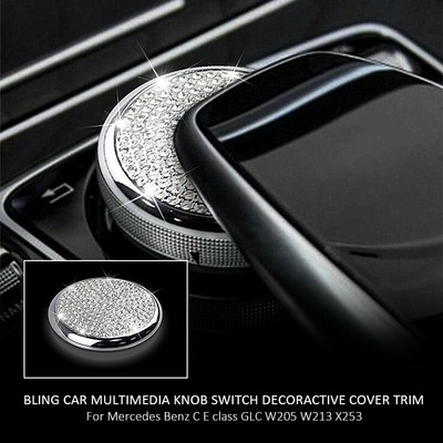 Diamond Multimedia Knob Button Sticker For Mercedes Benz C E Class GLC W205 W213