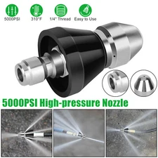 Sewer Cleaning Tool High-pressure Nozzle 5000psi Pipe Cleaner 1/4 Inch Connector