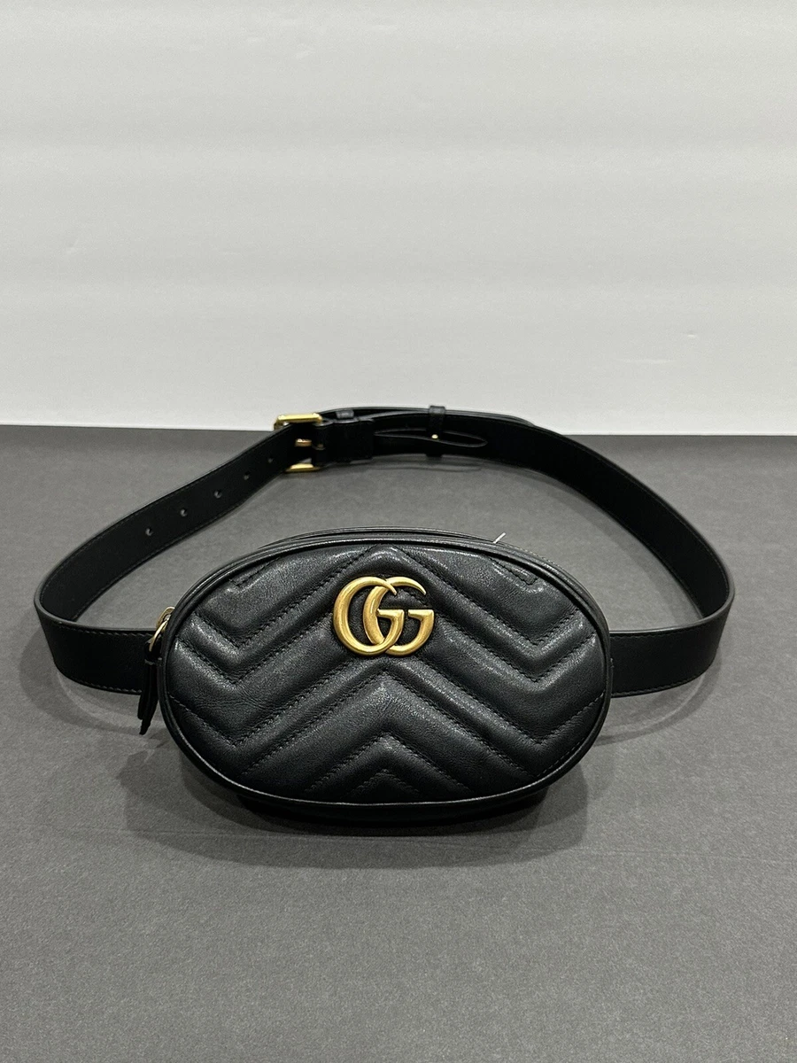 Gucci GG Marmont Belt Bag in Matelasse Chevron Quilted Velvet