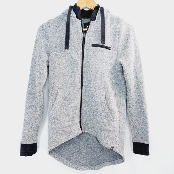 Rip Curl Jumper Womens Size XXS Grey Zip Thru Hoodie Long Sleeve Luxe Hi Low
