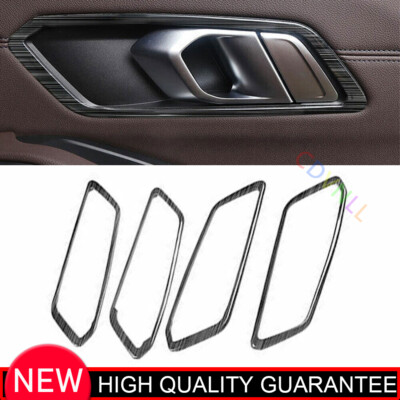 For BMW 3-Series G20 2019-2022 Black Titanium Inner Door Handle Cover Decor Trim