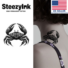 SteezyInk temporary tattoo Ornamental Crab last upto 2 weeks 2 x 3 inch