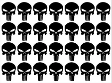 The Punisher Small 1" Skull Vinyl Decals Phone Laptop Gun Helmet Stickers Sheet