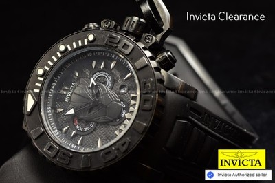 Invicta Marvel Black Panther Swiss SEA HUNTER Men's Black Tone Watch 58mm