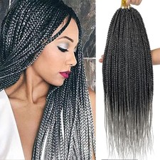 Pre Looped Crochet Box Braids 20 Inch Tgrey Ombre Gray Box Braid Crochet Hair...