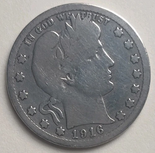 1916 Barbery Quarter Mint D Liberty Head 90 Silver US Coin