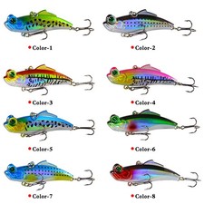 8Pack Metal VIB Lure Bass Fishing Lures Blade Baits For Walleyes Jigging Spoons
