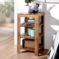 Finebuy BüCherregal Sheesham Massivholz 3 BöDen Stand Regal Standregal