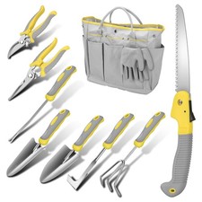Garden Tool Sets, 10 Piece Heavy Duty Gardening Tool Set, Stainless Steel Gar...