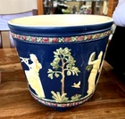 Weller American Art Pottery Blue Ware Dancing Grecian Lady Jardinere 8.5" x 9.5"
