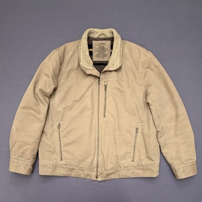 LL Bean XL Pine Ridge Tan Sherpa 3M Thinsulate Lined Field Chore Jacket