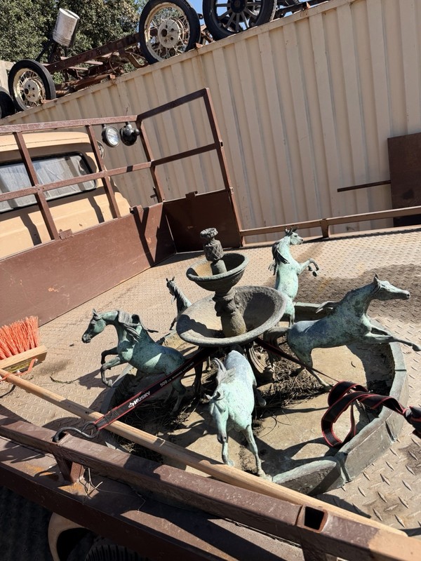 Vintage Horse Fountain Top – Heavy Cast Bronze/Brass Fountain Assembly