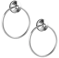  Suction Cup Towel Ring Hand Towel Holder for Bathroom Vacuum Suction 2 Brushed