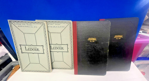 VTG Accounting Ledger Journal Books Set 4 Business Accountant Log Used DS4