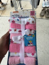 Nickelodeon Baby Shark Infant Washcloths 8 Pack Girls Pink/White