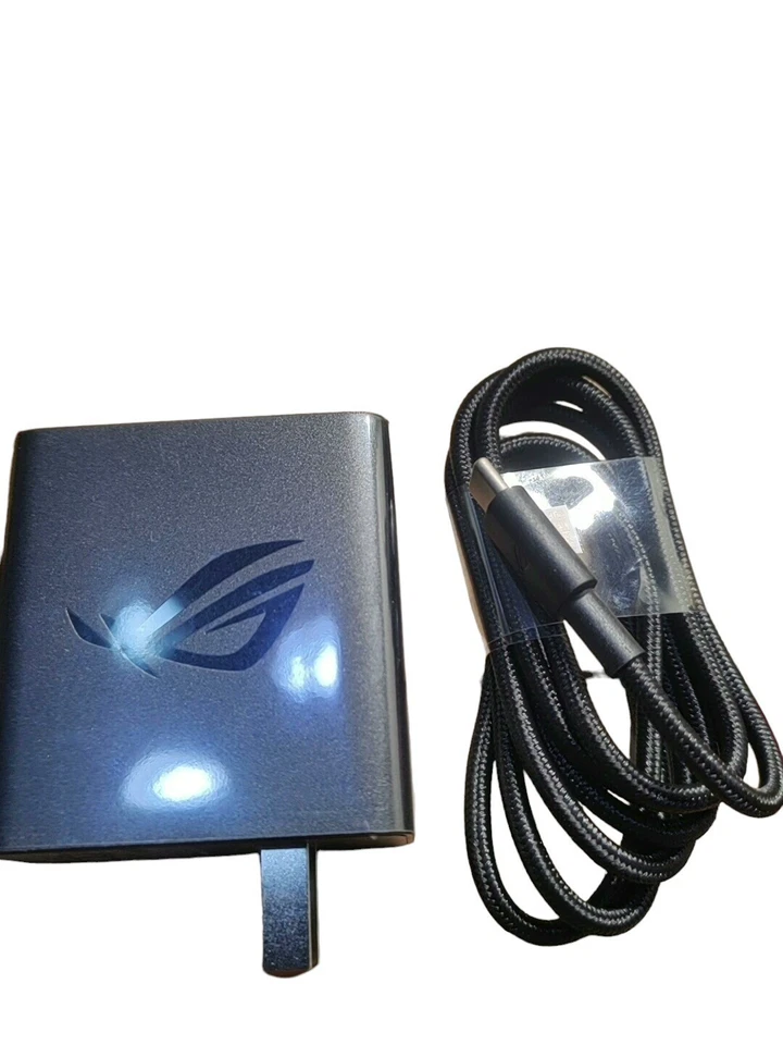 Adaptador carregador original 65W e cabo USB-C para ASUS ROG 9 8 7S 6 6 Pro 5 5S - Imagem 2 de 4