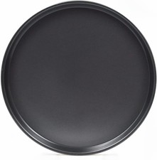 10inch Nonstick Pizza Pan，Carbon Steel Baking Oven Tray 10inch, Black 