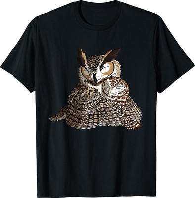 Burrowing Owl Hugging Great Horned Owl T-Shirt