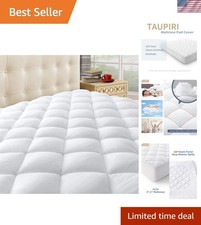 Luxurious King Quilted Mattress Pad Cover - Deep Pocket 8"-21" - Cooling Comfort