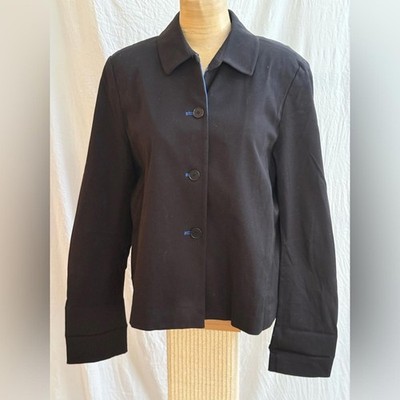 DKNY Black Jacket with blue accents.