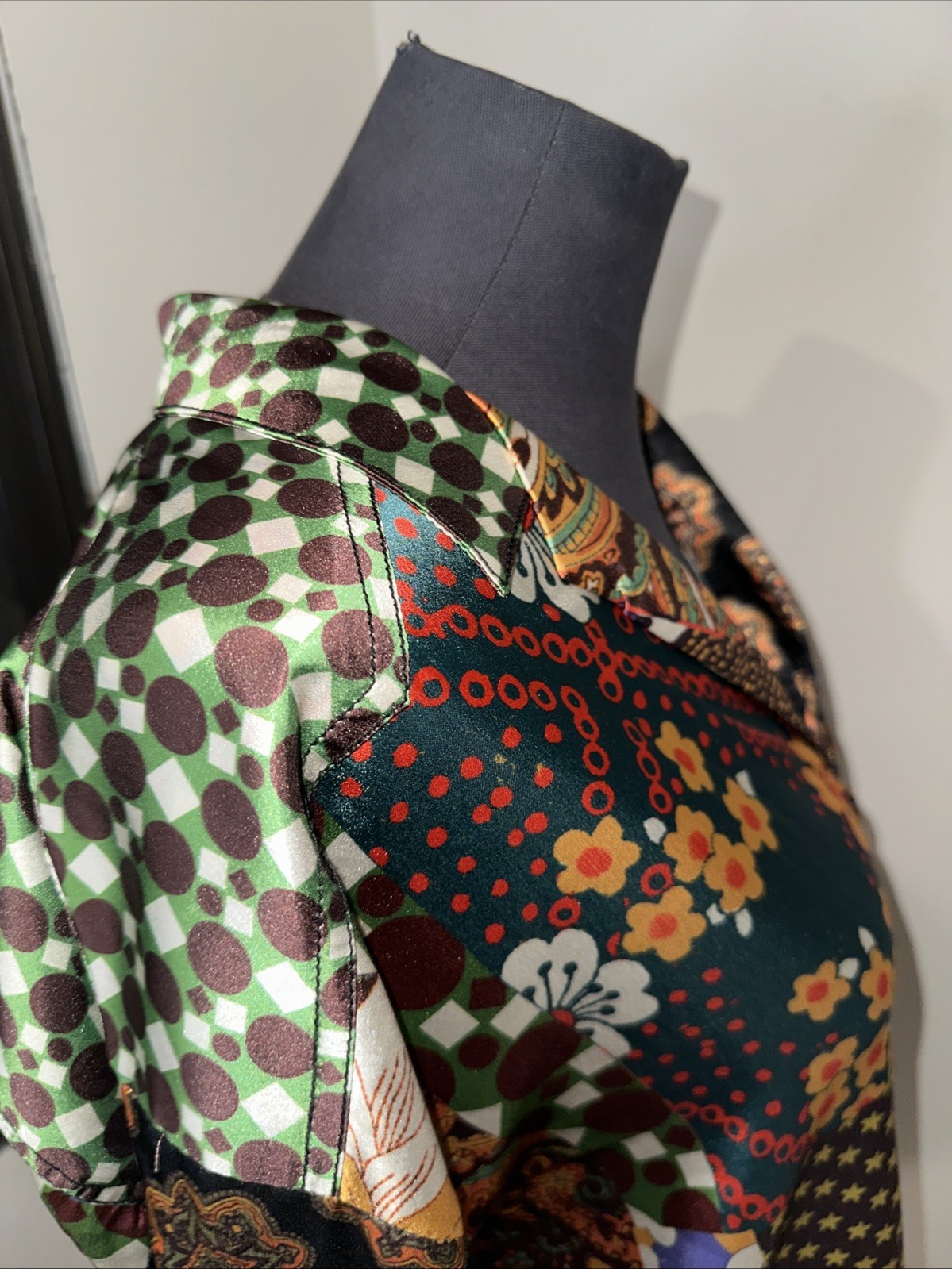 Urban Outfitters Patchwork Button Down Blouse Mul… - image 7