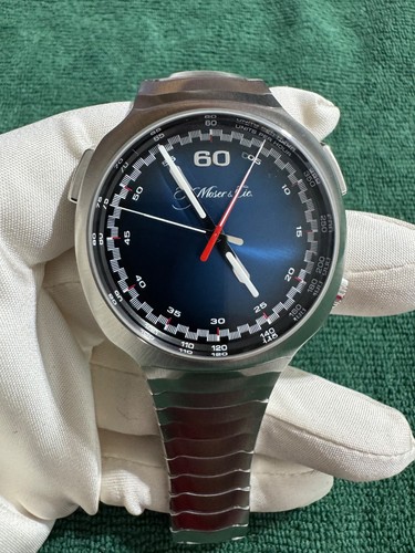 H. Moser & Cie Streamliner Flyback Chrono Steel Auto Watch 6902-1201 Full Set