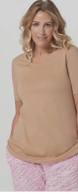 Isaac Mizrahi Live! Essentials Pima Cotton Swing Tunic Hazel tan size 1X new
