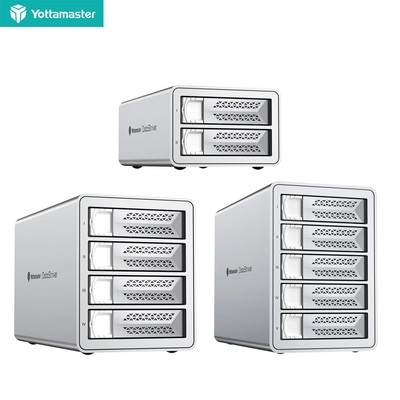 Yottamaster 2/4/5 Bay RAID USB3.0 Hard Drive Enclosure For 2.5&3.5'' SATA HDD SSD