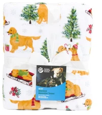 Humane Society Christmas Throw Blanket Golden Retriever Dog Mom 2pk 60x70 holida
