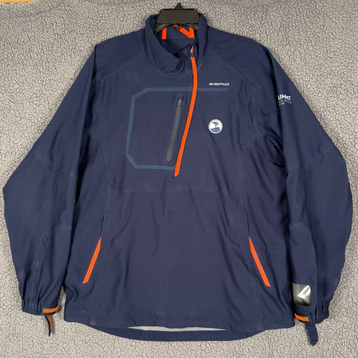 Zero Restriction Power Torque 1/4 Zip Blue Windbreaker