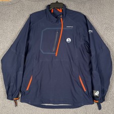 Zero Restriction Pullover Mens L Blue Halt Rain Gore-Tex Pebble Beach Golf Zip