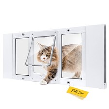 Adjustable Window Pet Door for Cats  Small Dogs - Easy Install, Weatherproof