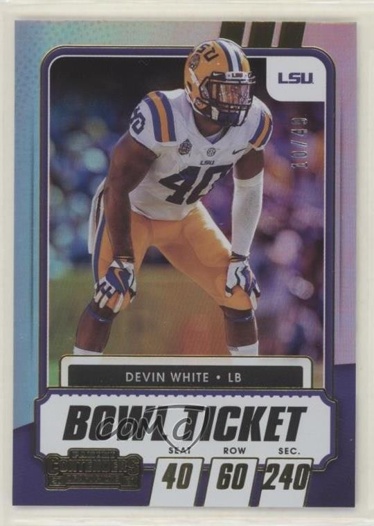 2021 Panini Contenders Draft Picks Bowl Ticket 10/49 Devin White #83 2b2