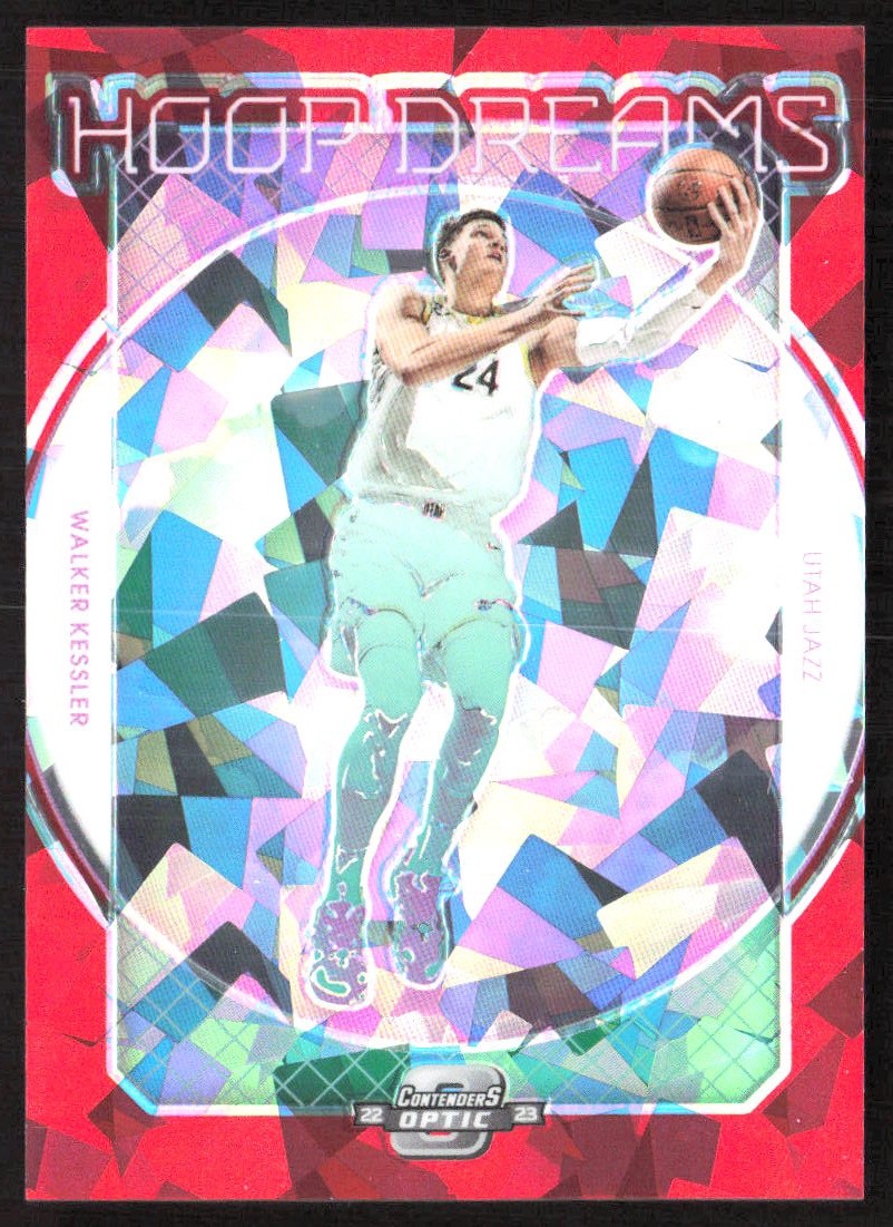 6091G 2022-23 Contenders Optic #17 Walker Kessler Hoop Dreams Red Cracked Ice