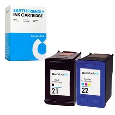 Replacement Black Color Ink Cartridges for HP 21 22 Tri-Color Cartridge Combo