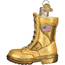 Old World Christmas Glass Ornament for Christmas Tree, Military Combat Boot