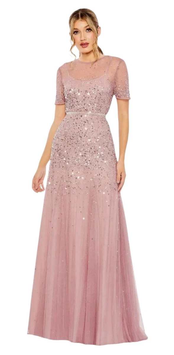 glitter dress ebay Long V-Neck Sequin Sparkly A-Line Red Black Silver Bridesmaid Dresses –  SposaBridal