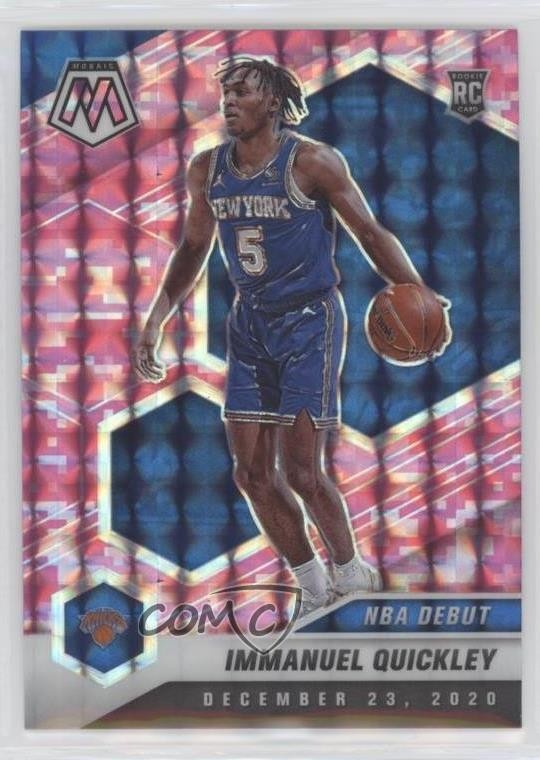 2020-21 Panini Mosaic NBA Debut Pink Camo Prizm Immanuel Quickley Rookie RC 2l4