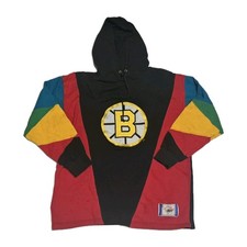 Sudadera con Capucha Boston Bruins Vintage Años 90 Color Block Mediana Slap Shot