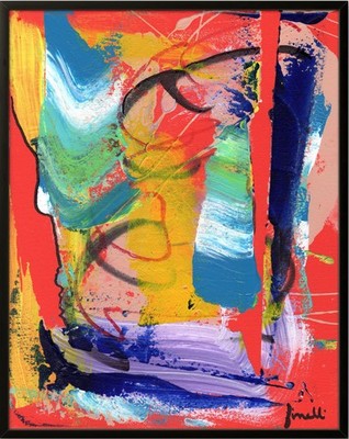 FINELLI ORIGINAL Bold Raw Colorful Urban painting Contemporary 11x14 COA G12Y