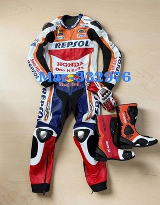 HONDA REPSOL LEDER MOTORRADANZUG SCHUHE HANDSCHUHE/CUSTOM MOTORRAD LEDERKOMBI