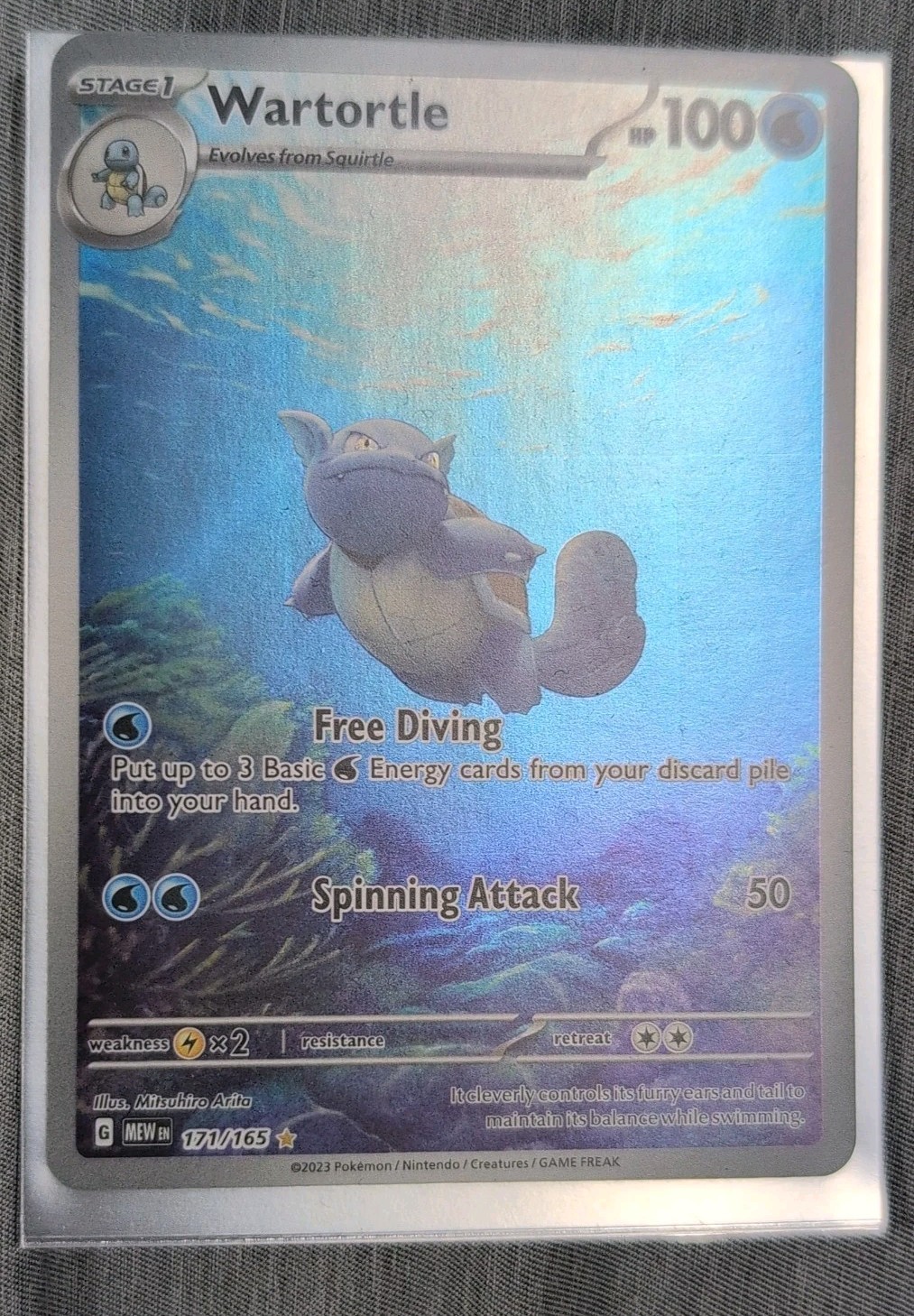 Wartortle 171/165 Sv: Scarlet & Violet 151 Holo Pokemon Rare Stage 1 Near Mint