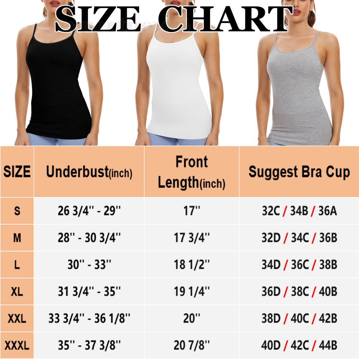Women's Basic Spaghetti Strap Camisole with Built-in Padded Bra