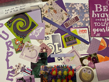 Purple Mini Junk Journal and 25 Purple Items